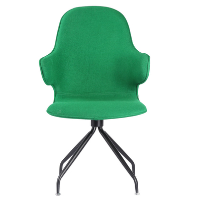 Replica Fiberglass Catch Modern Leisure Chair Green Color With Swivel Base