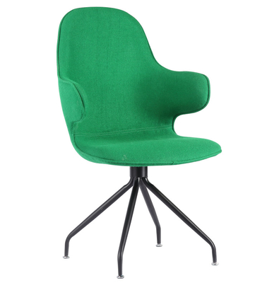 Replica Fiberglass Catch Modern Leisure Chair Green Color With Swivel Base