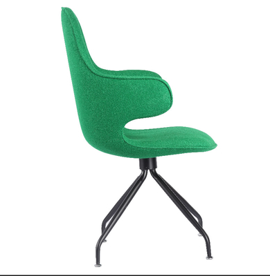 Replica Fiberglass Catch Modern Leisure Chair Green Color With Swivel Base